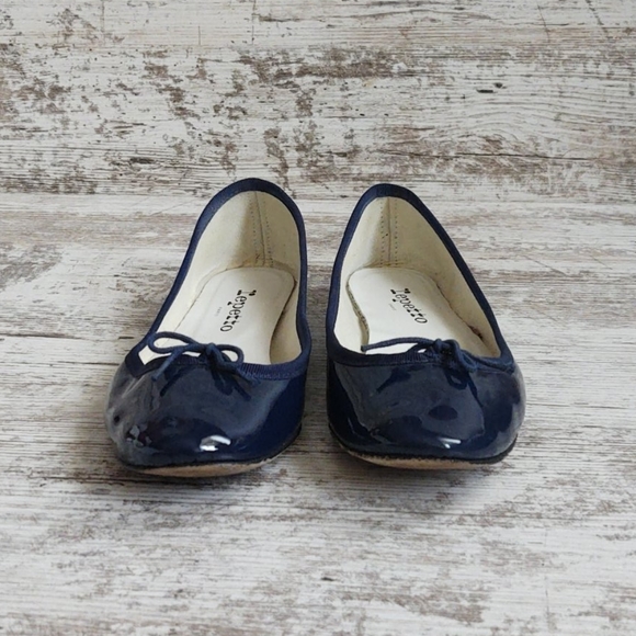 đŞSz 38 Repetto Blue Patent Leather Ballerina Flat - Picture 7 of 16